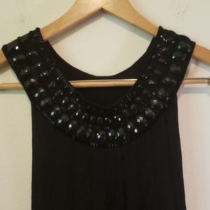 Belldini black tunic beaded collar long knit M